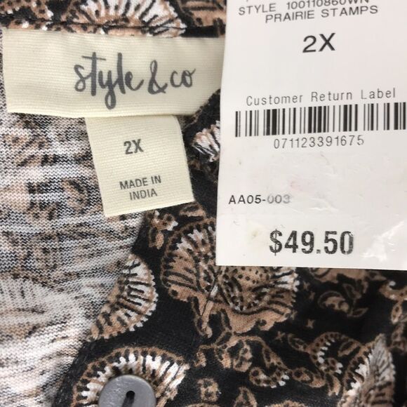 Style & Co Plus Size Printed Top women’s size 2x - Picture 4 of 4